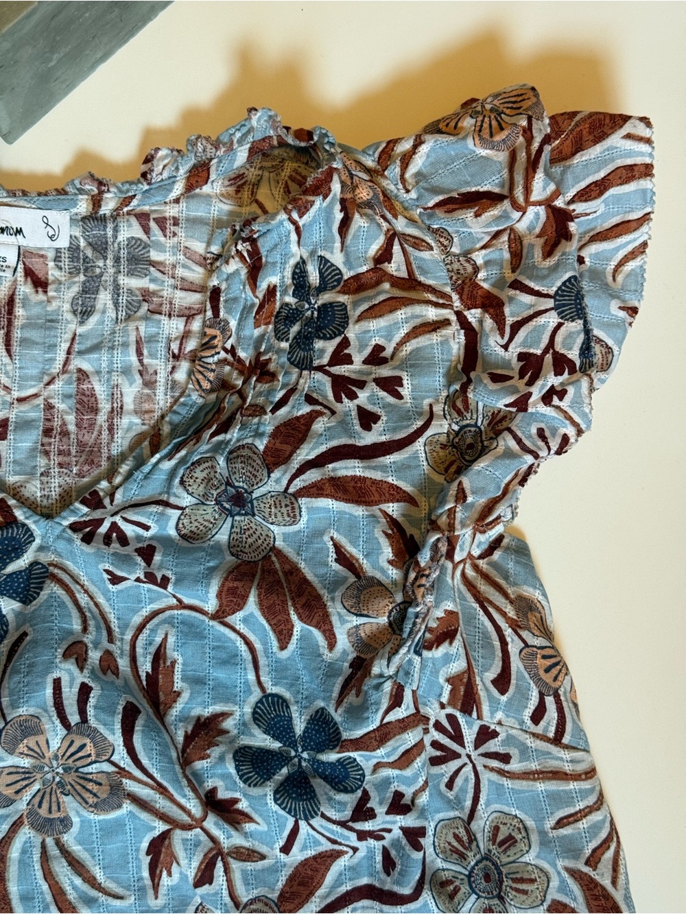 Sam Edelman Cotton Floral Ruffle Top - Picture 6 of 15